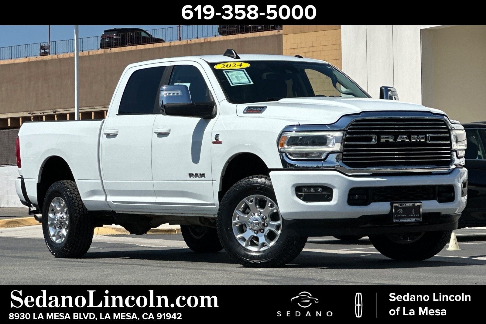 2024 RAM 2500 Laramie in Bright White Clearcoat — front three-quarter view