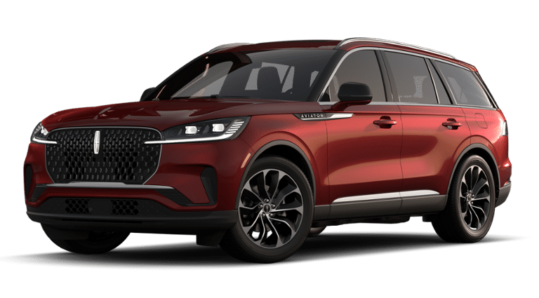 2026 Lincoln Aviator Reserve in Red Carpet Tinted Clearcoat — front three-quarter view