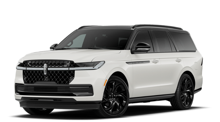 2026 Lincoln Navigator Black Label in Star White Metallic Tri-Coat — front three-quarter view