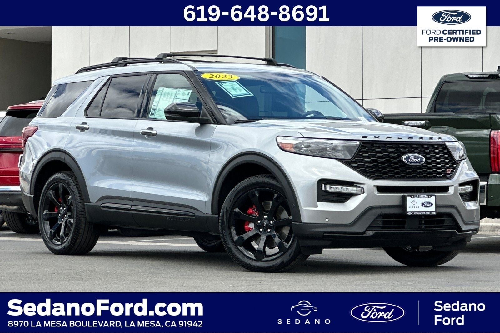 2023 Ford Explorer ST in Silver Metallic — front three-quarter view