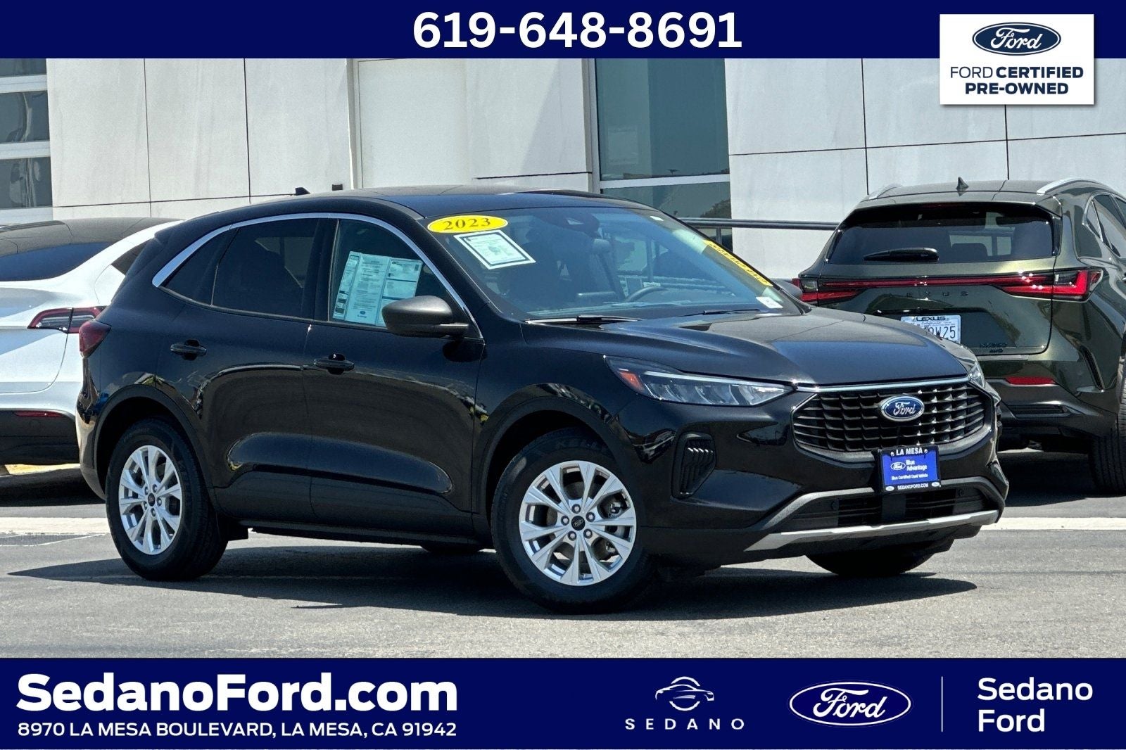 2023 Ford Escape Active in Agate Black Metallic — front three-quarter view