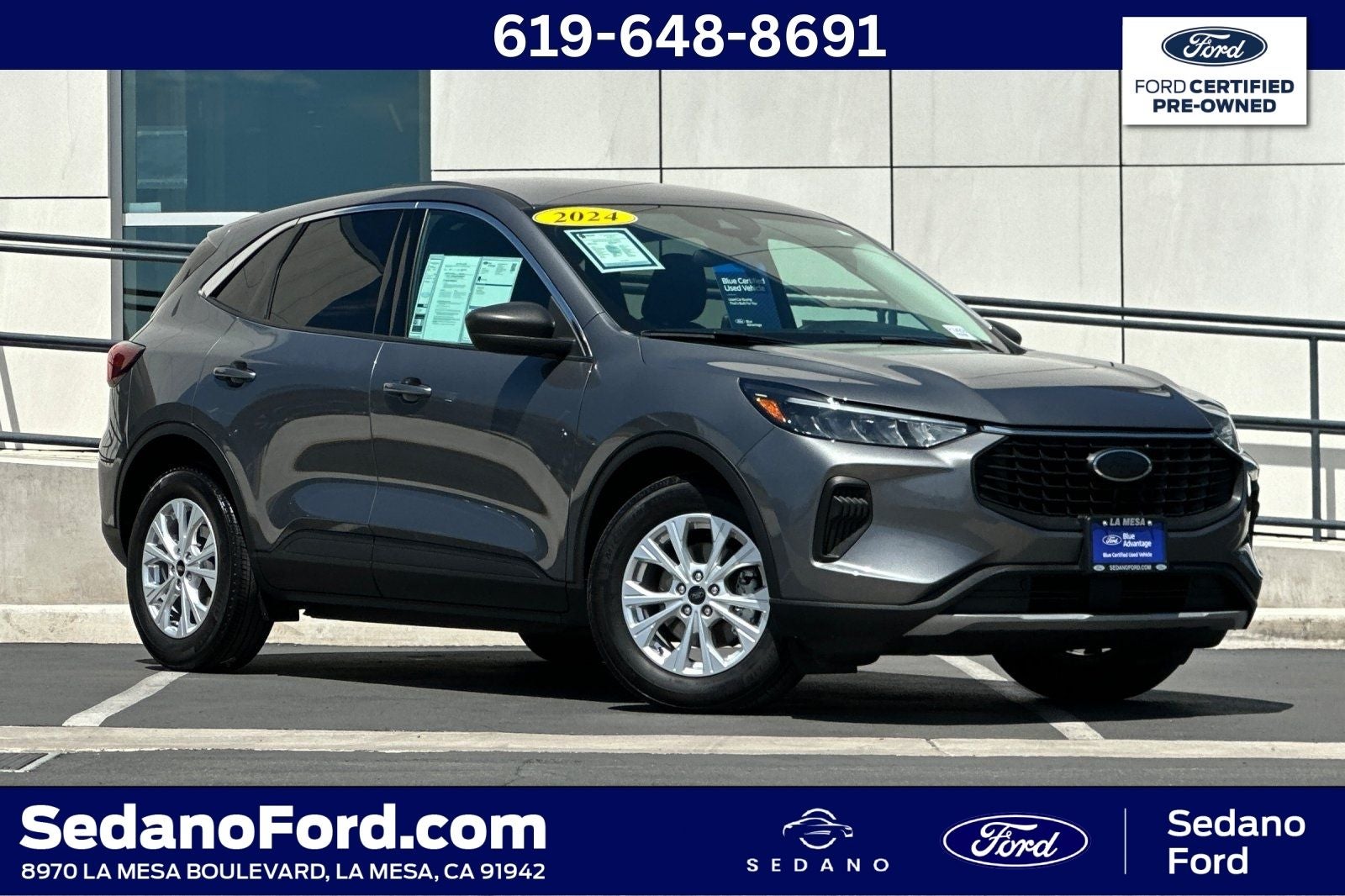 2024 Ford Escape Active in Gray Metallic — front three-quarter view