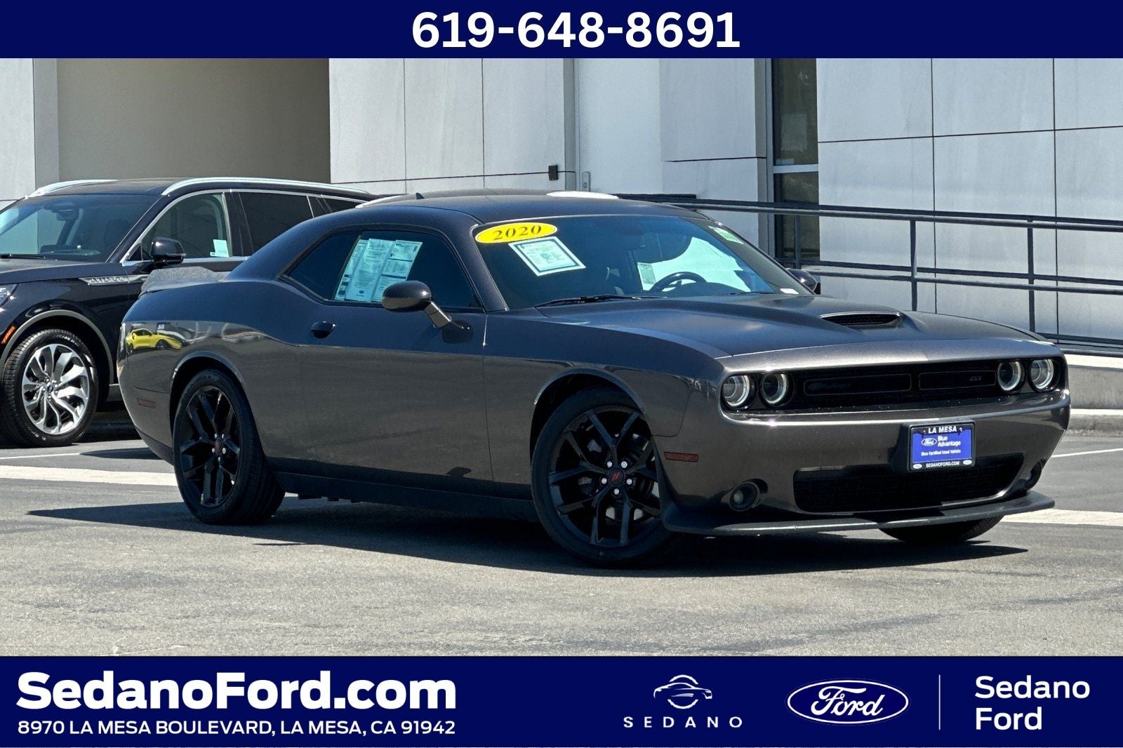 2020 Dodge Challenger GT in Granite Pearlcoat — front three-quarter view