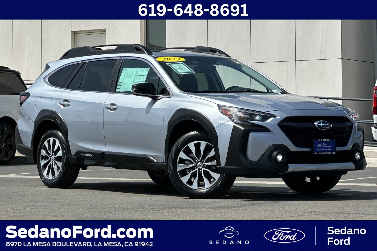2023 Subaru Outback Limited in Ice Silver Metallic — front three-quarter view